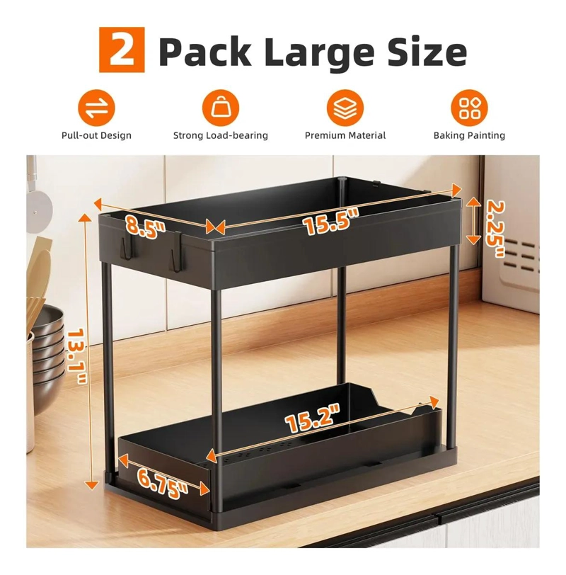 ORGANIZADOR EXTRAIBLE DE COCINA Y BAÑO CON 2 NIVELES - 3
