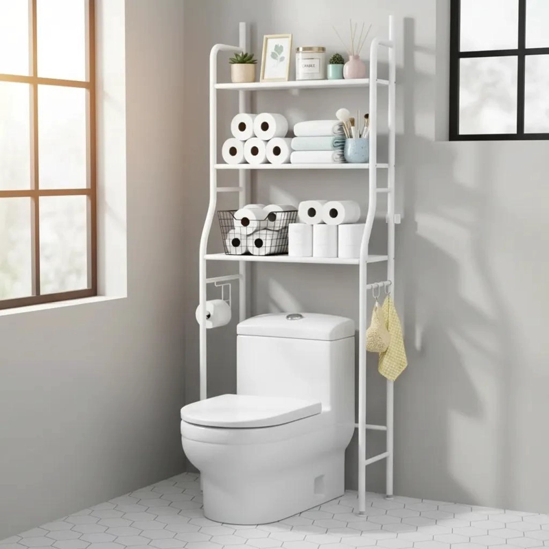 RACK ORGANIZADOR DE BAÑO INODORO 3 NIVELES PARA ALMACENAMIENTO - 6