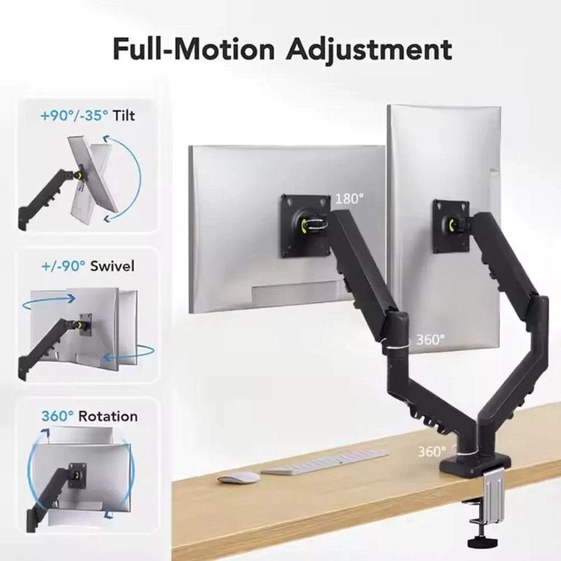 SOPORTE DOBLE PARA MONITOR ARTICULADO 13 A 32 PULGADAS - 4