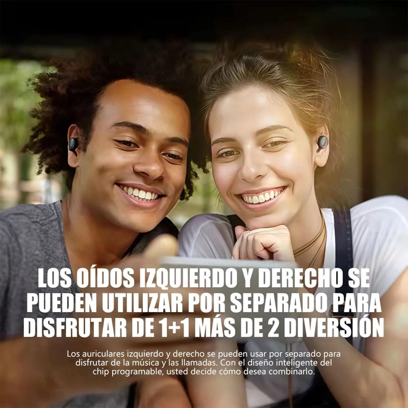 AURICULARES BLUETOOTH INALAMBRICOS TWS COLOR NEGRO CON CARGA RAPIDA - 10