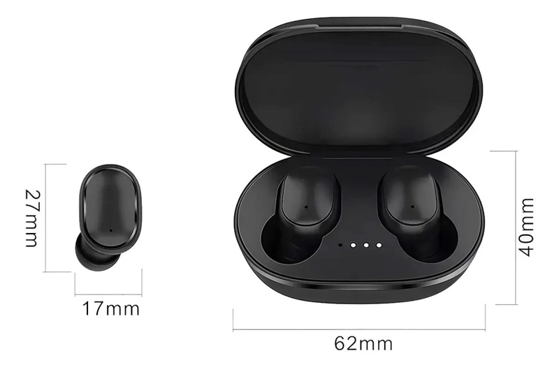 AURICULARES BLUETOOTH INALAMBRICOS TWS COLOR NEGRO CON CARGA RAPIDA - 2