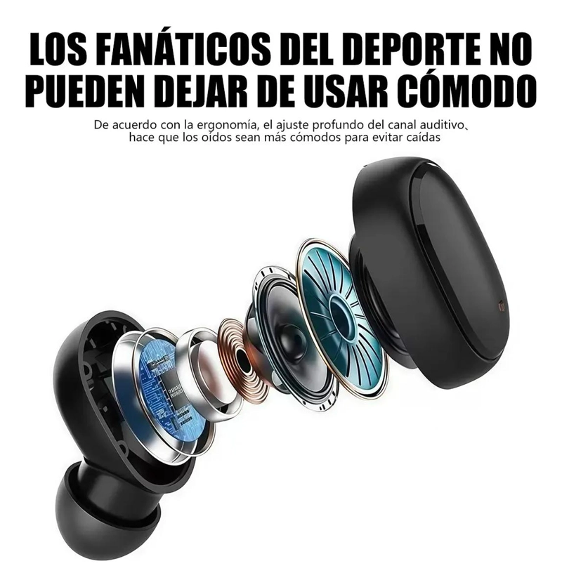 AURICULARES BLUETOOTH INALAMBRICOS TWS COLOR NEGRO CON CARGA RAPIDA - 4