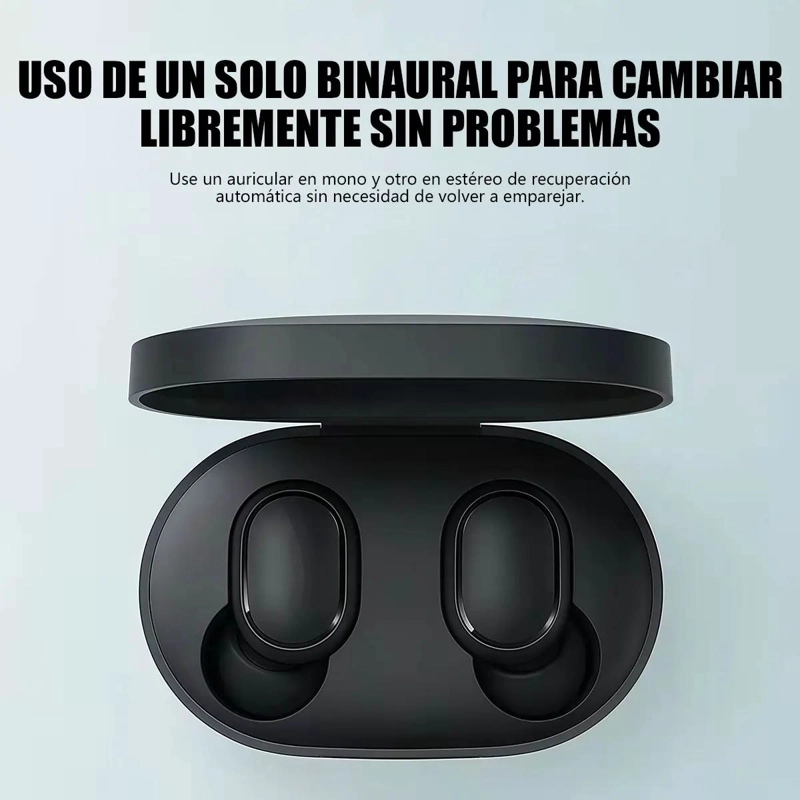 AURICULARES BLUETOOTH INALAMBRICOS TWS COLOR NEGRO CON CARGA RAPIDA - 7