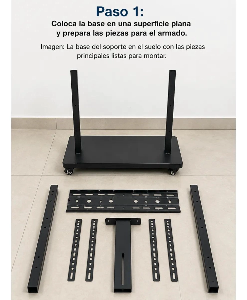 SOPORTE MOVIL PARA TV CON RUEDAS DE 32 A 75 PULGADAS - 5