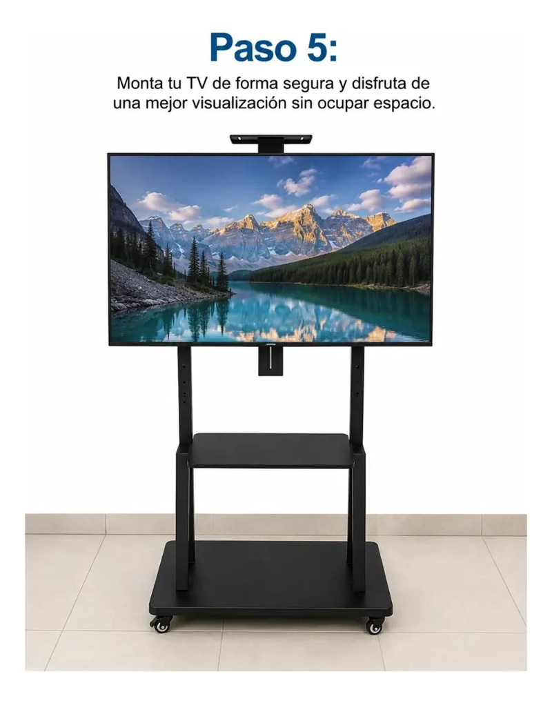 SOPORTE MOVIL PARA TV CON RUEDAS DE 32 A 75 PULGADAS - 8