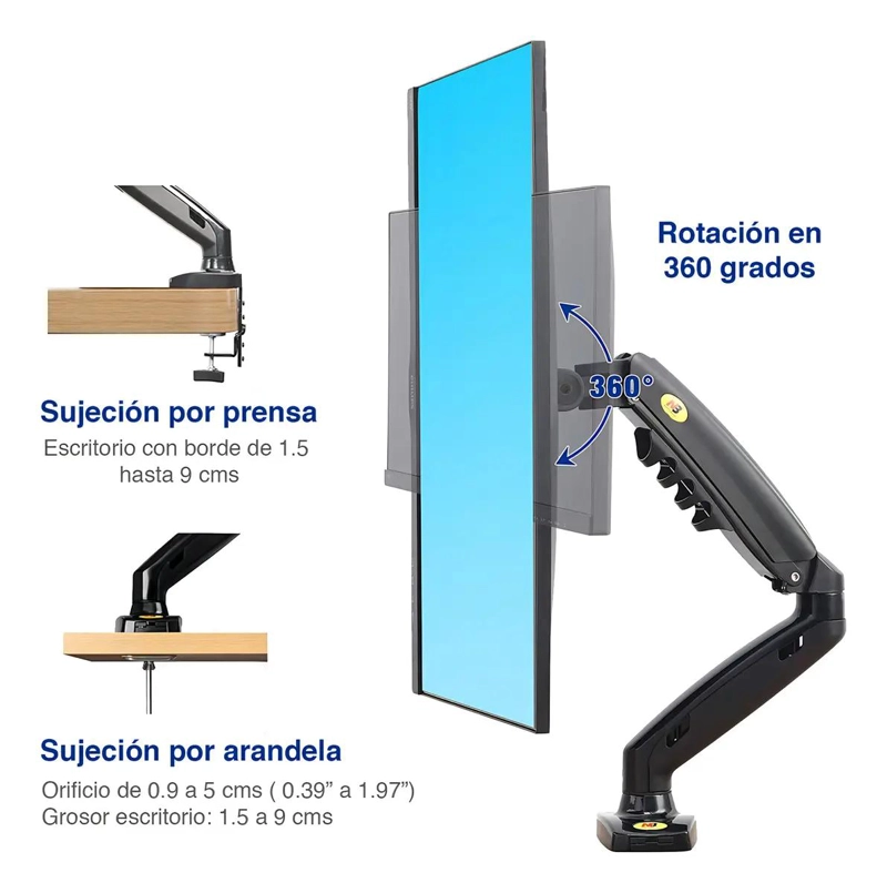 SOPORTE DE MESA ARTICULADO PARA TV Y MONITOR DE 17 A 27 PULGADAS - 7