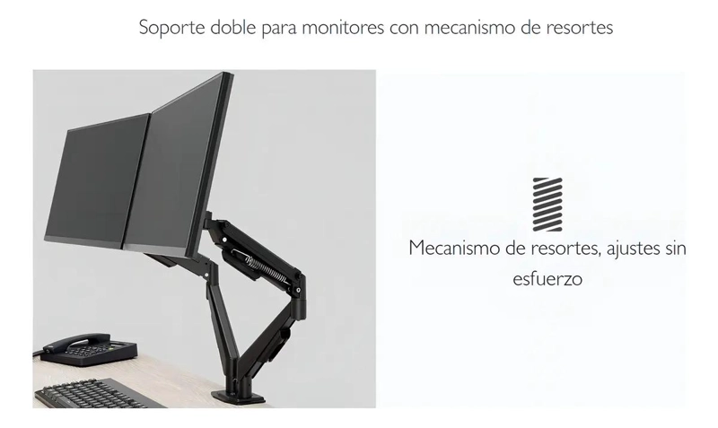 SOPORTE ERGONOMICO PARA DOS MONITORES DE 13 A 32 PULGADAS - 7