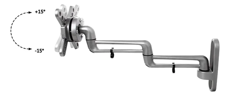 SOPORTE DE PARED PARA MONITOR DE ALUMINIO 13-27 CON BRAZO DOBLE - 7