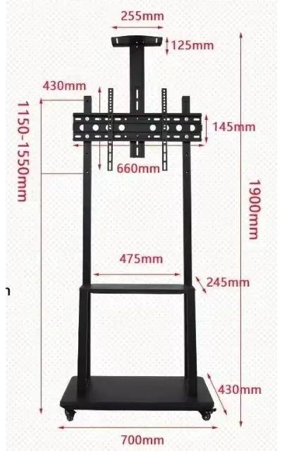 CARRO DE SOPORTE PARA TV DE 32 A 75 PULGADAS CON FRENO DE PIE - 3