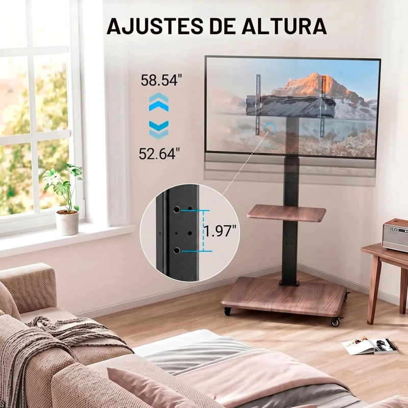 SOPORTE MOVIL PARA TV DE 26 A 75 PULGADAS CON RUEDAS - 5