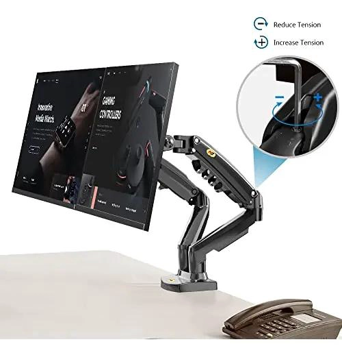 SOPORTE DE ESCRITORIO AJUSTABLE PARA DOBLE MONITOR - 6