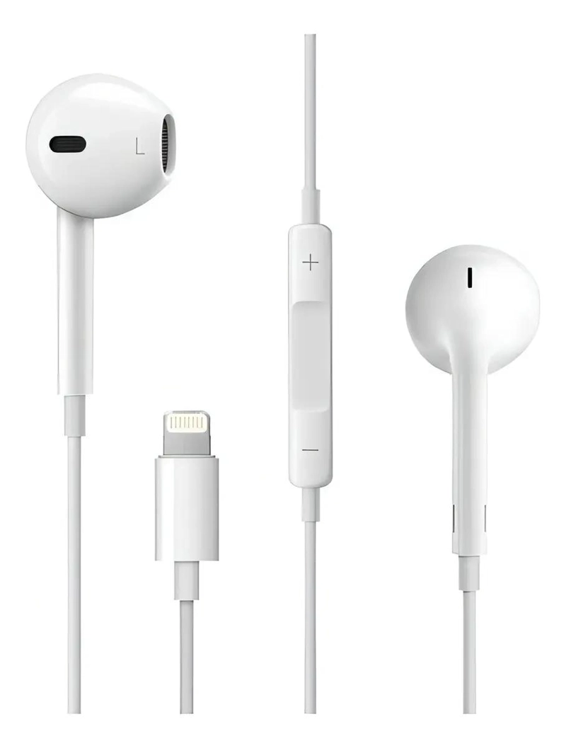 AURICULARES LIGHTNING CON MICROFONO PARA IPHONE EN COLOR BLANCO - 1