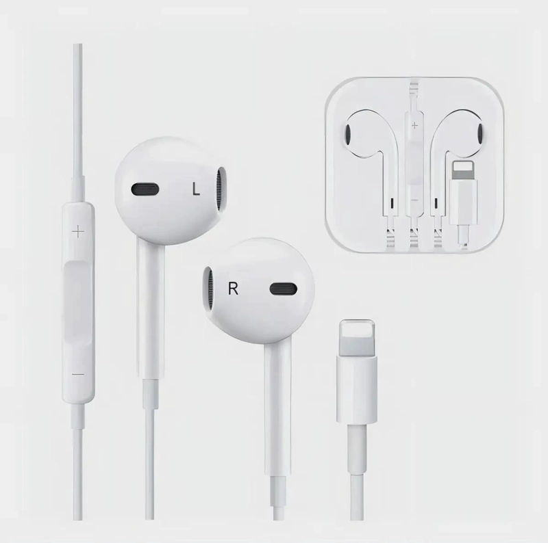 AURICULARES LIGHTNING CON MICROFONO PARA IPHONE EN COLOR BLANCO - 3
