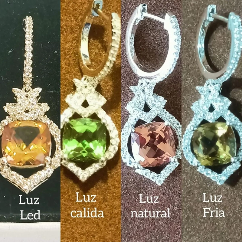AROS LARGOS DE PLATA CON ZULTANITA CAMBIANTE Y ZAFIRO - 3