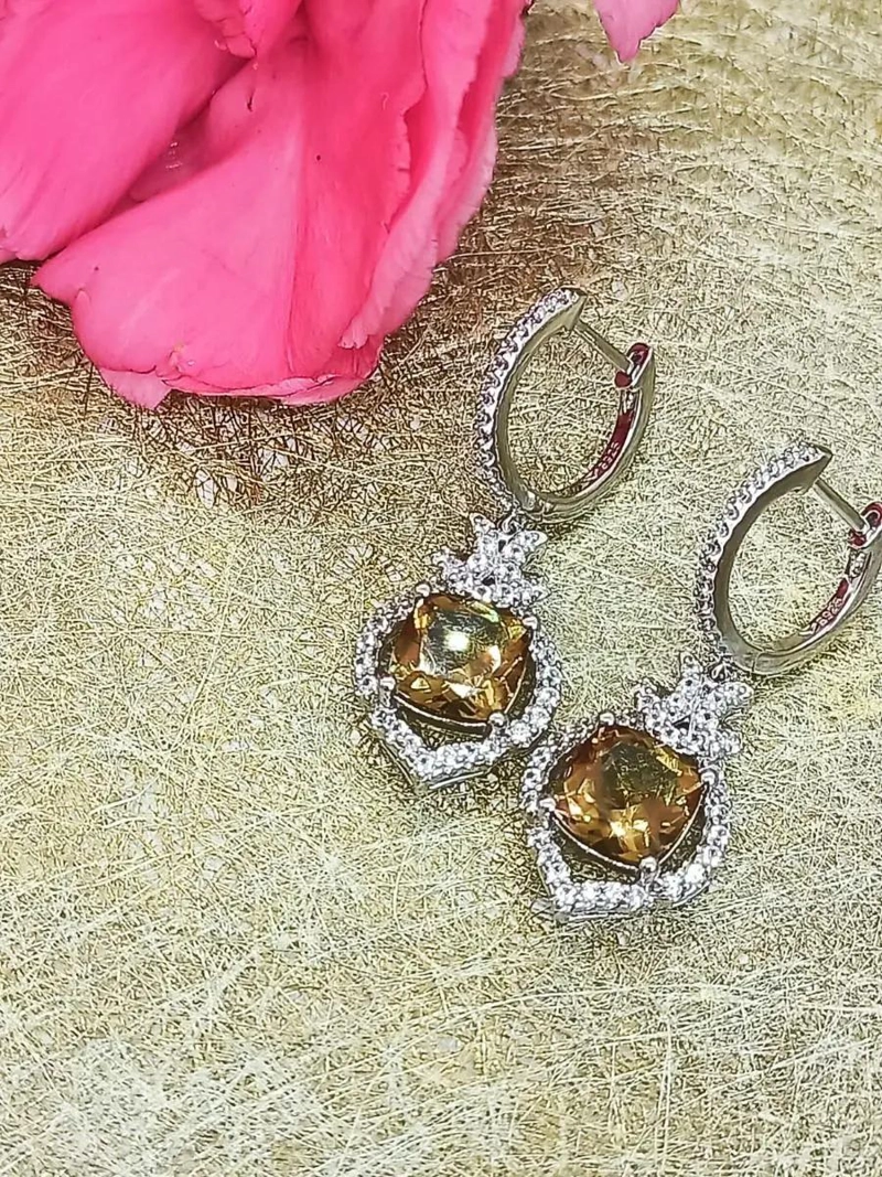 AROS LARGOS DE PLATA CON ZULTANITA CAMBIANTE Y ZAFIRO - 6