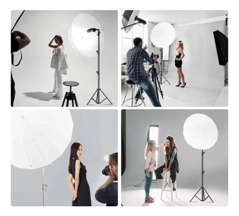 PARAGUAS PARABOLICO TRANSLUCIDO DE 130 CM PARA FOTOGRAFIA - 4