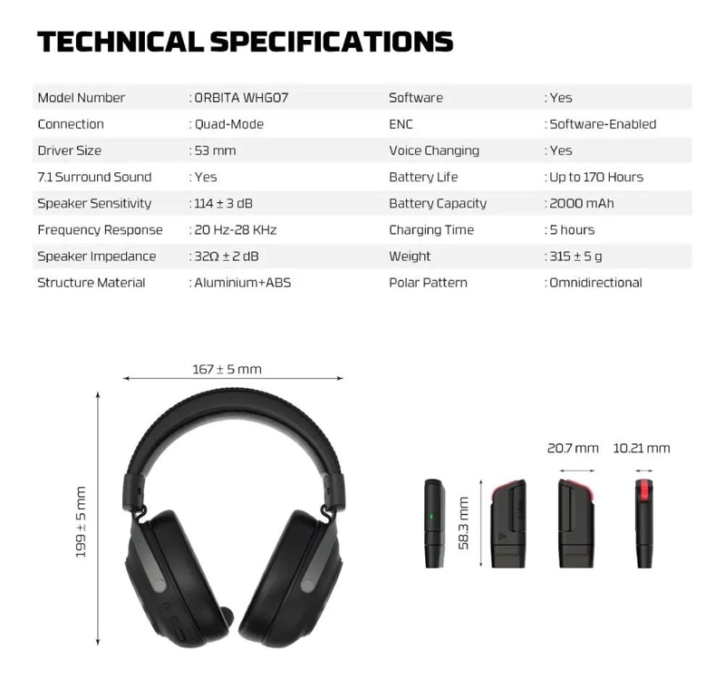 AUDIFONOS INALAMBRICOS CON BATERIA DE 170 HORAS Y SONIDO HI-FI - 5