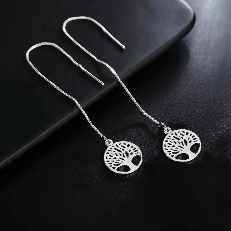 AROS COLGANTES DE PLATA 925 CON ZIRCONIA PARA MUJER - 7