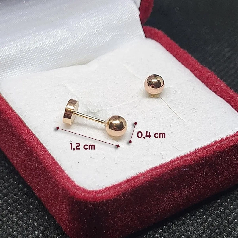 AROS ABRIDORES DE ORO 14 KILATES PARA BEBE S CON BOLITA - 2