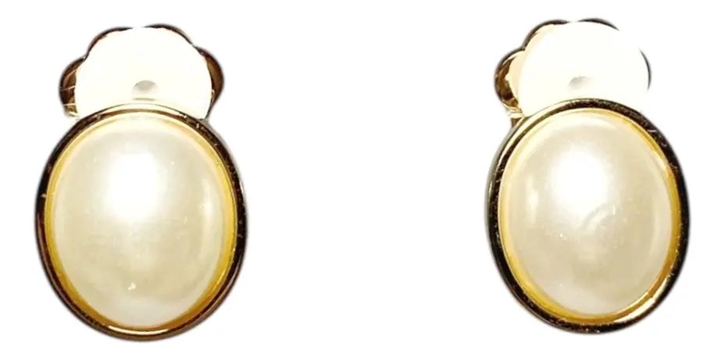AROS DE PERLA MALLORCA CON BAÑO DE ORO DE 18 KL - 1