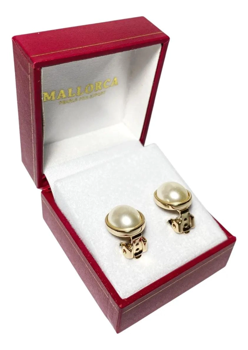 AROS DE PERLA MALLORCA CON BAÑO DE ORO DE 18 KL - 2