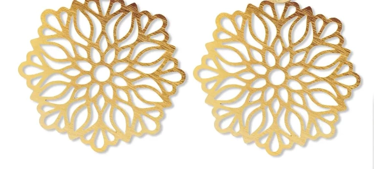AROS FLOR DE LOTO MANDALA ENCHAPADOS EN ORO 18K - 3