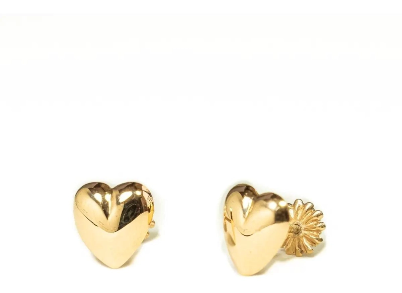 AROS CORAZON DE ORO 18K DE 8MM PARA MUJER Y NIÑA - 3