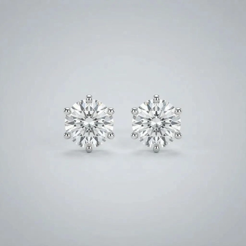AROS DE MOISSANITA 0.5CT EN PLATA 925 BAÑO ORO - 4