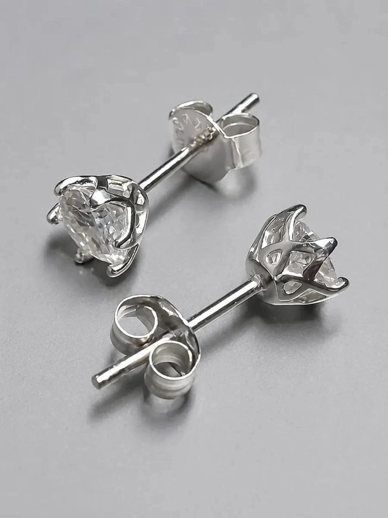 AROS DE MOISSANITA 0.5CT EN PLATA 925 BAÑO ORO - 5