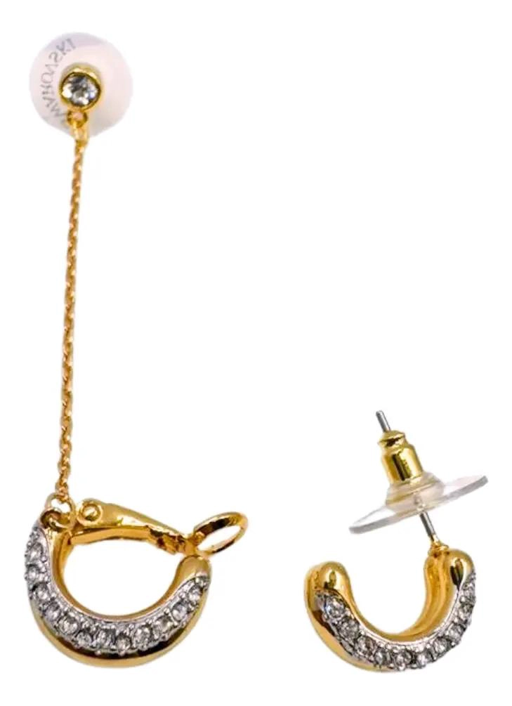 AROS CUFF CADENA CON CIRCONITA PAVE  BLANCA BAÑADOS EN ORO 18K - 1