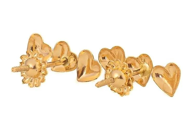 AROS DE CORAZON TRIPLE EN ORO 18K PARA MUJER - 2