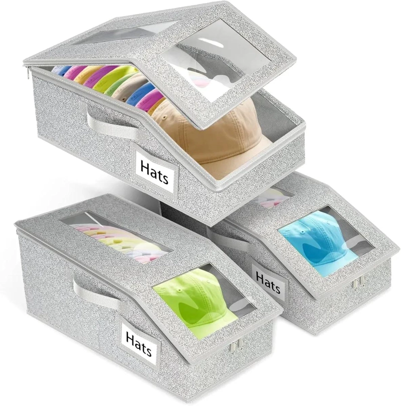 JUEGO DE 3 CAJAS ORGANIZADORAS PARA SOMBREROS Y GORRAS - 1