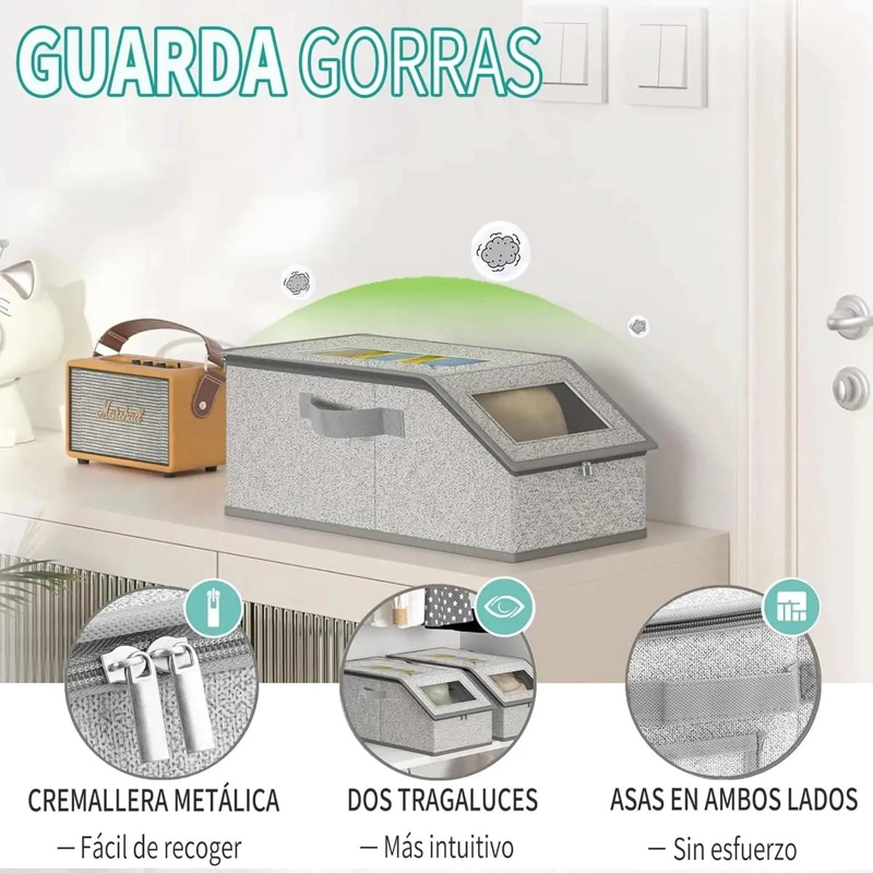 JUEGO DE 3 CAJAS ORGANIZADORAS PARA SOMBREROS Y GORRAS - 3