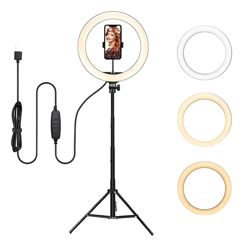 ARO DE LUZ LED CON SOPORTE Y TRIPODE PARA FOTOGRAFIA - 1