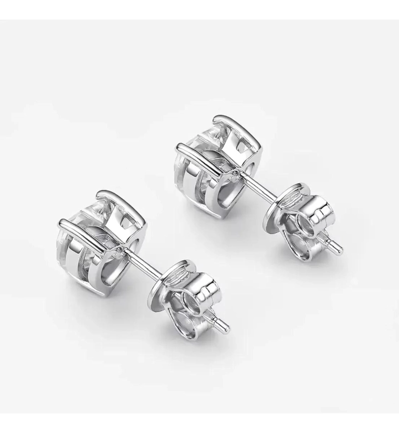 AROS DE PLATA 925 CON MOISSANITA CORTE CORAZON DE 2CT - 2