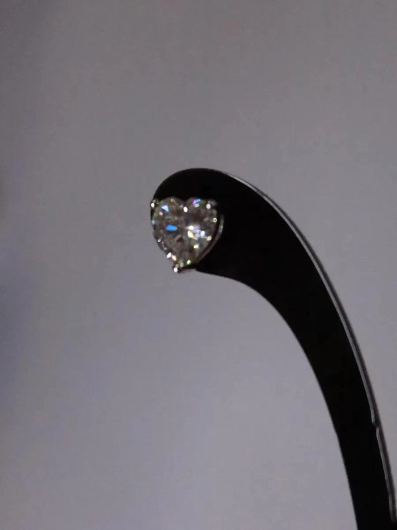 AROS DE PLATA 925 CON MOISSANITA CORTE CORAZON DE 2CT - 4