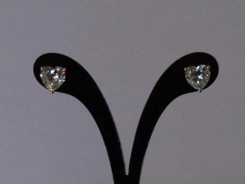 AROS DE PLATA 925 CON MOISSANITA CORTE CORAZON DE 2CT - 5