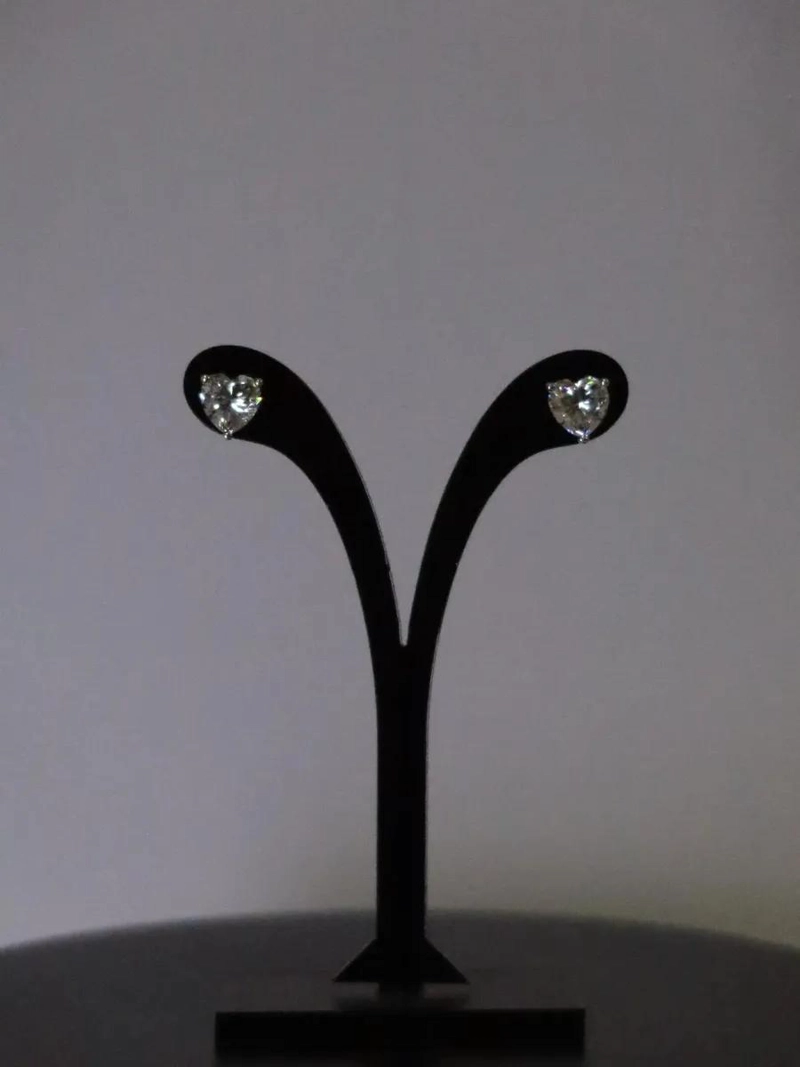 AROS DE PLATA 925 CON MOISSANITA CORTE CORAZON DE 2CT - 7