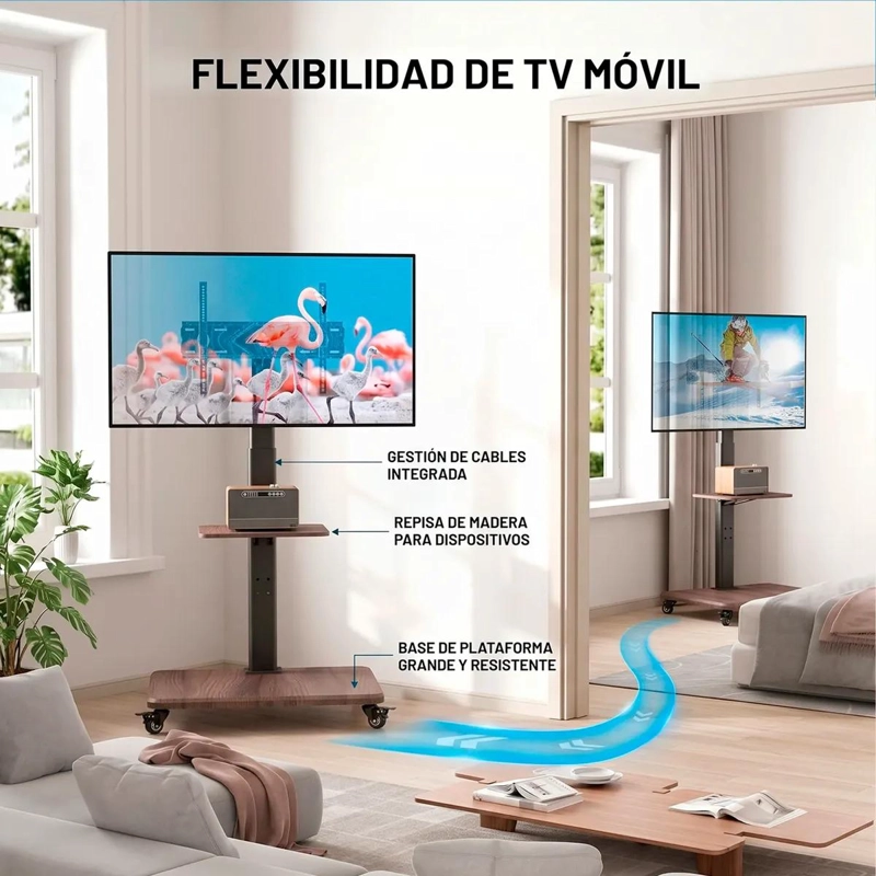 SOPORTE MOVIL PARA TV DE 26 A 75 PULGADAS CON RUEDAS - 3
