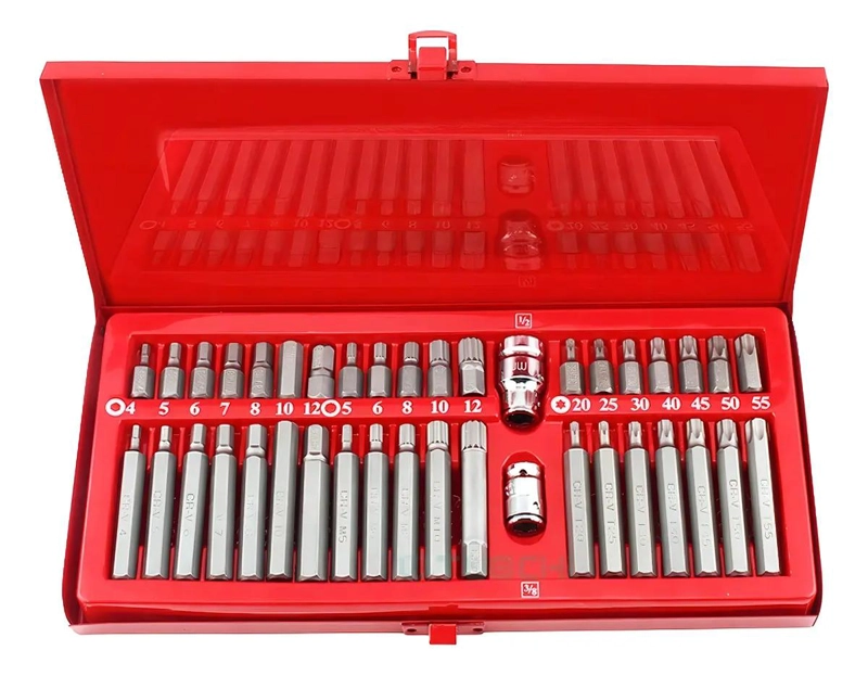 SET DE 40 PIEZAS DE PUNTAS TORX Y ALLEN EN COLOR ROJO - 2