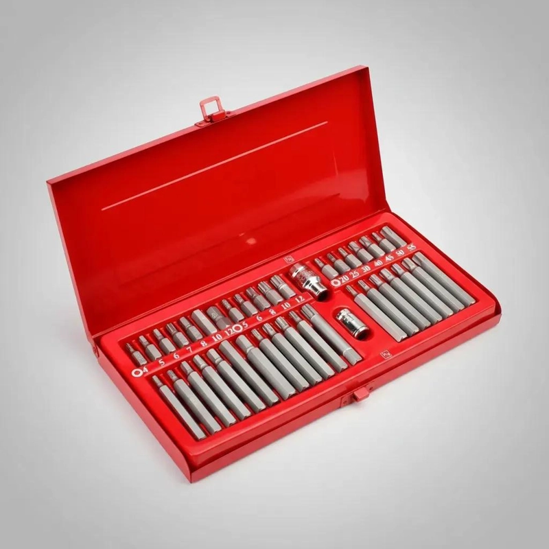 SET DE 40 PIEZAS DE PUNTAS TORX Y ALLEN EN COLOR ROJO - 4