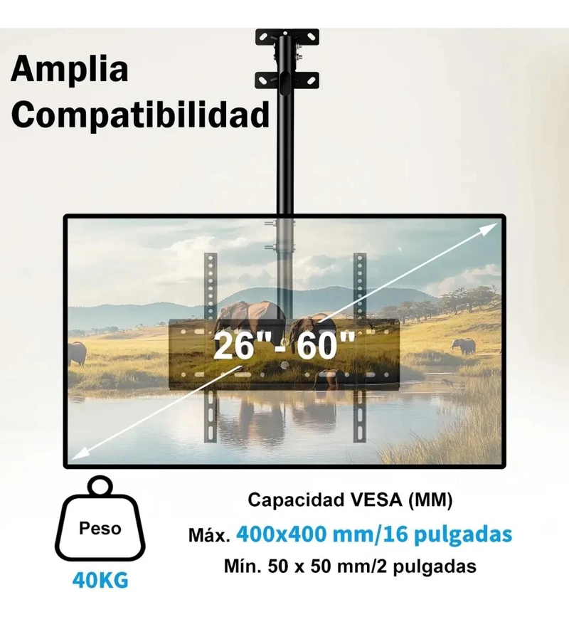 SOPORTE DE TECHO ARTICULADO E INCLINABLE PARA TV DE 26 A 60 PULGADAS - 4