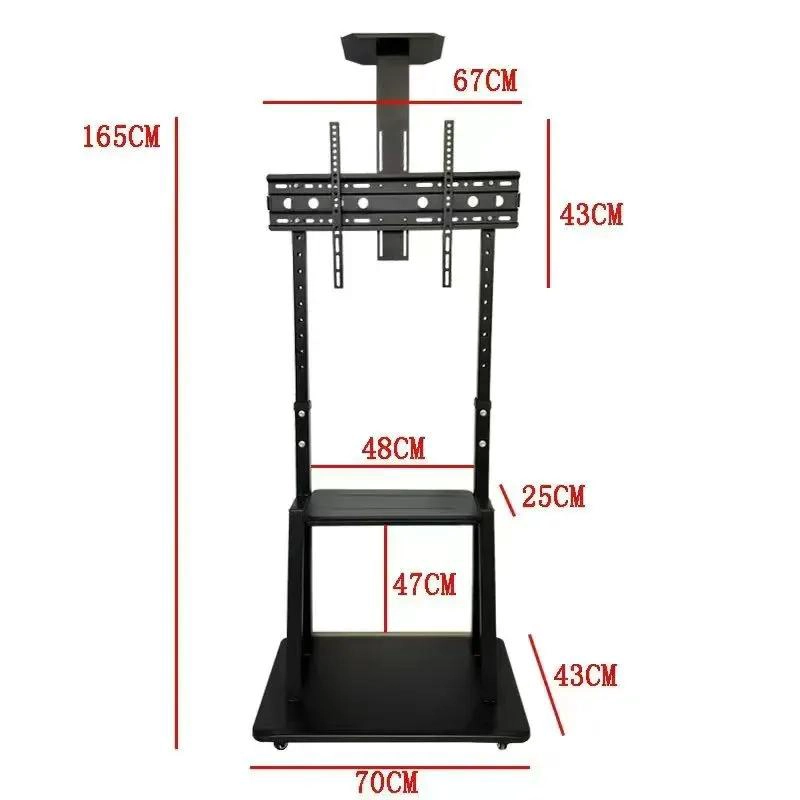 SOPORTE DE TV MOVIL AJUSTABLE CON RUEDAS PARA PANTALLAS DE 32 A 75 PULGADAS - 2