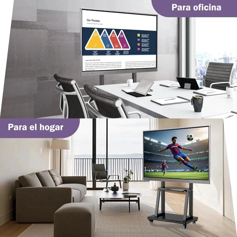 SOPORTE DE TV MOVIL AJUSTABLE CON RUEDAS PARA PANTALLAS DE 32 A 75 PULGADAS - 7