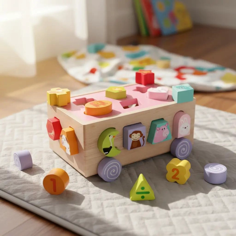 JUGUETE DIDACTICO CUBO DE ARRASTRE Y ENCAJE PARA NIÑOS - 1