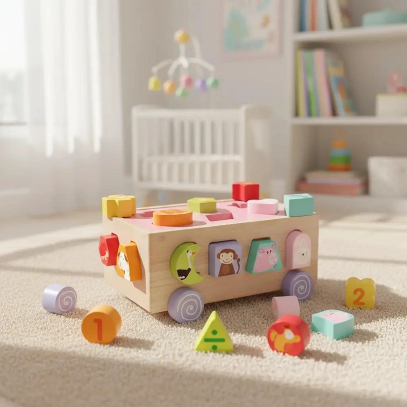 JUGUETE DIDACTICO CUBO DE ARRASTRE Y ENCAJE PARA NIÑOS - 2
