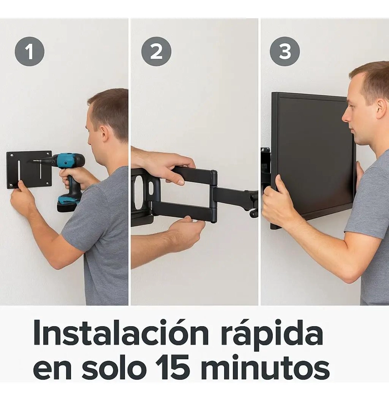 SOPORTE DE PARED ARTICULADO PARA TELEVISORES DE 32 A 70 PULGADAS - 6