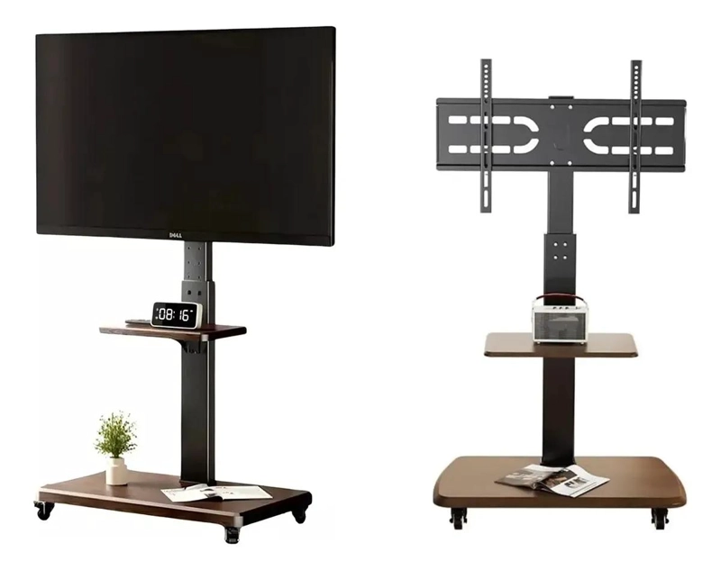 SOPORTE MOVIL PARA TV DE 32 A 80 PULGADAS CON ESTANTES - 10