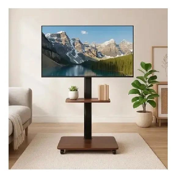 SOPORTE MOVIL PARA TV DE 32 A 80 PULGADAS CON ESTANTES - 4