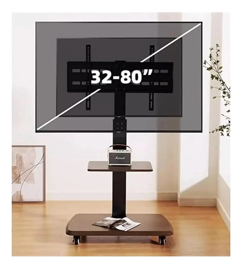 SOPORTE MOVIL PARA TV DE 32 A 80 PULGADAS CON ESTANTES - 8